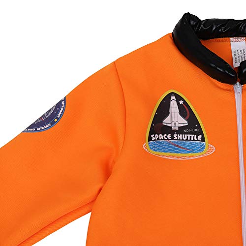 frawirshau Astronaut Costume for Kids Theme Party Role Play Space Suit Dress up Pretend Halloween Costume Orange 2XL