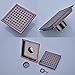 Orhemus Square Shower Floor Drain with Removable Cover Grid Grate 6 inch Long, SUS 304 Stainless Steel Brushed Bronze Finished