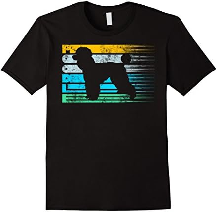 Mens Poodle Cool Dog Vintage Retro Silhouette Distressed Shirt Medium Black