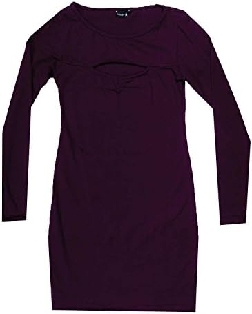 Jedzebel Cotton Lycra Long-Sleeve Dress - DE100 - (Berry, Medium)