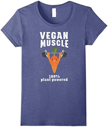 Womens Vegan Muscle Gym Bodybuilding Fitness T-Shirt Small Heather Blue