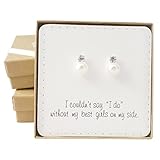 Bridesmaid Gifts - 0.5" Dainty Pearl & Crystal Stud