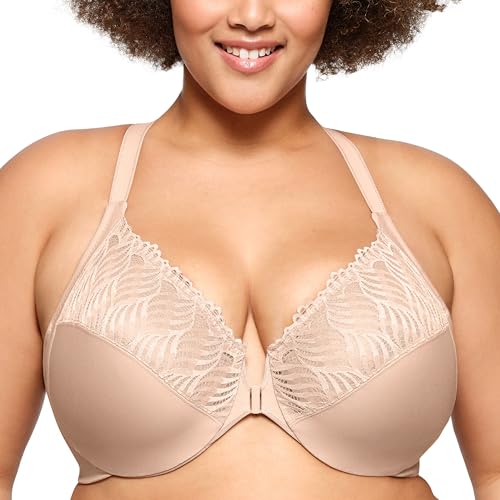 Glamorise Full Figure Plus Size Front-Closure T-Back Wonderwire Bra Underwire #…