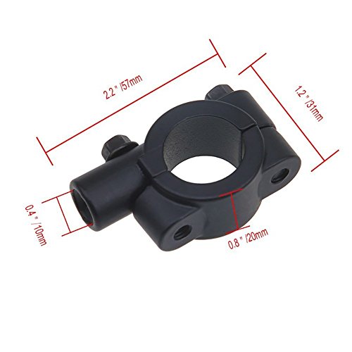 TUINCYN Motorbike 10mm Handlebar Mirror Mount Accessories Black Motorcycle Handlebar Rearview Side Mirrors Adapter Holder Clamp (2pcs)