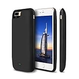 iPhone 7 Plus Battery Case, BEAOK [High Capacity] 7500mAh Case Battery Charger Protective Charging Case [Lightning Charging Port] Extended Battery Pack Power Cases Juice Bank Cover(Black)