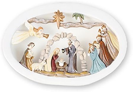 Immagini Natalizie Sacre.Moderno Ovale Presepe Sacra Famiglia Con Luce Decorazioni Natalizie O Regalo Amazon It Casa E Cucina