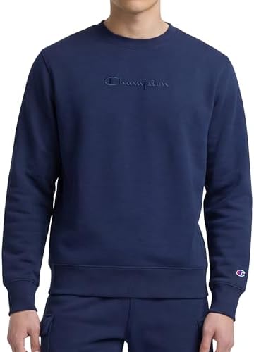 Champion Men's French Terry Crew (Navy, Large) at Amazon Men's