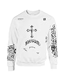 Allntrends Women's Sweatshirt Justin Bieber Tattoo Medium White