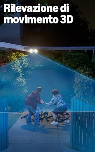 videocamera Pro con proiettori (Floodlight Cam Pro, ultimo modello) | Videocamera di sicurezza esterna | Retinal 4K, Zoom 10x, 2000 lumen | Prova gratuita di 30 giorni piano d'abbonamento Ring