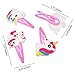 BBTO 22 Pieces Unicorn Pattern Hair Clips 1.57 inch Anti-slip Snap Hair Clips Barrettes Hairpins for Baby Girls Unicorn Party Supplies