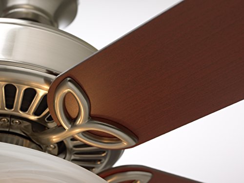Luminance CF712BS Pro Series LED Ceiling Fan with Pull Chain | 50 Inch Fixture with Dual Mount for Flush or Downrod Hanging | Reversible Blades with Light Bulbs Included, 50-Inch, Brushed Steel