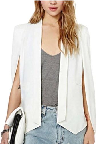 Jmwss QD Womens Loose Slit Sleeves Cloak Open Front Cape Blazer Suits