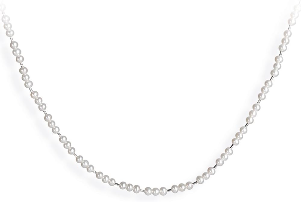 Heartbreaker Ladies'Collier Necklace Beads 925 Silver with Freshwater-Cultured Pearl Cream-Hb - 45 CM PC 03 S