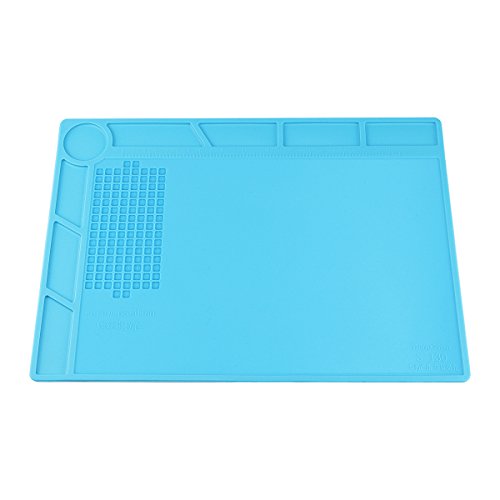 Heat Insulation Silicone Repair Mat with Scale Ruler and Screw Position for Soldering Iron, Phone and Computer Repair, Gift for Techie