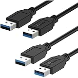 USB Cable, Rankie 2-Pack 6 Feet USB 3.0 Type A Cable (Black) - R1360