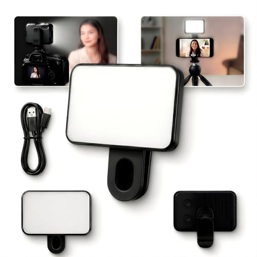 Luz de selfie para Vídeo com Presilha perfeito para Celular, Computador, Portátil, Recarregável USB, para Fotografia, Selfie, Videoconferência, Led premium