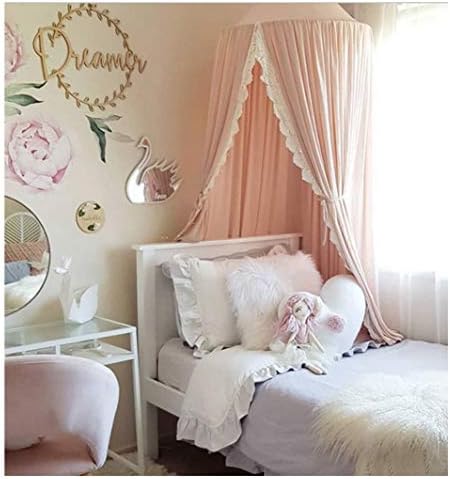 Kids Baby Dome Bed Canopy Bedcover Netting Curtain Fly Midge Insect Cot Mosquito Net - 240cm /94.5inch (Pink)