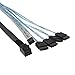 CableCreation Internal HD Mini SAS (SFF-8643 Host) to 4 x SATA (Target) Cable, with Dupont 2.5 24Pin Power Cable, 0.5M / 1.6FT