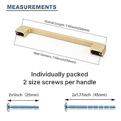 Lepatape 15 Pack 7-1/2inch(192mm) Gold Cabinet