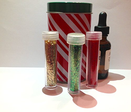 Christmas Glitter Beard Kit Gift Set Holiday Theme Colors Three Vials
