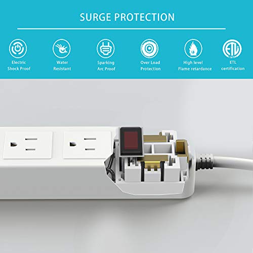 Outdoor Power Strip Surge Protector,Electric Shock Proof Weatherproof