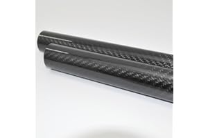 Abesterxox 1pcs Roll Wrapped Carbon Fiber Tube/Tubing/Shaft OD 12mm X ID 10mm X Length 1000mm 3K Glossy Twill Weave Surface