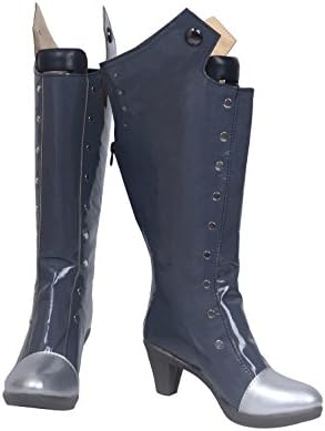 YuanCos Makoto Niijima Queen Ver. Gray Long High Heels Cosplay Shoes Boots S008