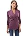 PattyBoutik Women Shawl Collar Pleated Detail Blouse (Heather Magenta Medium)