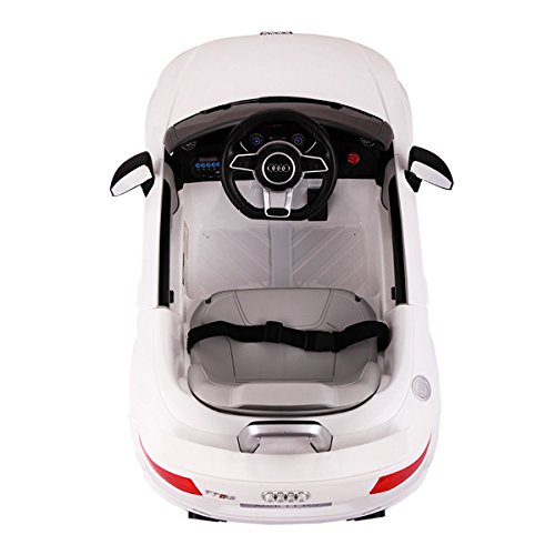 JAXPETY Audi TT 12V Electric Kids Ride On Car Licensed MP3 LED Lights RC Remote Control White