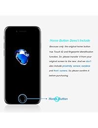 Repuesto para pantalla de iPhone - Pantalla LCD 3D táctil digitalizador marco de montaje completo con herramientas de reparación y protector de pantalla, iPHONE 7 negro
