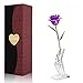 K_LUCKYI Dipped 24K Gold Rose with Gift Box is Unique Gift for Valentine's Day Mother's Day Christmas's Day Lover's Birthday Anniversary gifts With stand (Purple)