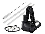 WaterFit Straw Lid and Paracord - Cap and Holder For Hydro Flask Wide Mouth Sport Water Bottles & 2 Straws and Straw Brushes - Hydro Sports Straw Cap Lid 18oz, 32oz, 40oz & 64oz