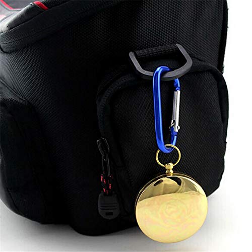 Cozylkx Brass Pocket Watch Compass Luminous Portable Compass Navigational Tool for Hiking Camping