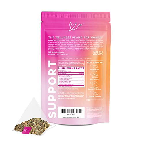 Pink Stork Lactation Support Tea Organic Herbal Mint Nursing Tea for
