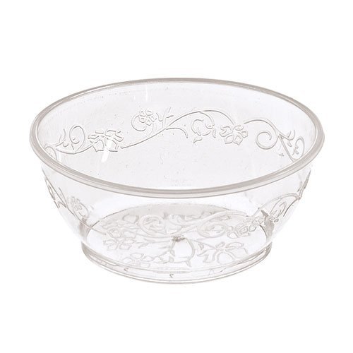 Premium Quality Heavyweight Plastic Bowls China Like. Wedding and Party Dinnerware Plastic Bowls 20 count, 6-Ounce, Clear