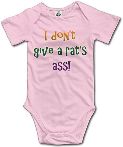 Baby Infants 100% Cotton Short Sleeve Onesies Toddler Bodysuit I Don't Give A Rat's Baby Clothes Pink Size 6 M