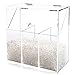 Acrylic Clear Covered Makeup Brush Holder with Dustproof Lid, Pearls Beads, Large Capacity for Cosmetic Brush Storage