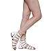 ANNA BRINA-10 Women's Studded Strappy Lace Up Back Zipper Gladiator Flat Sandals