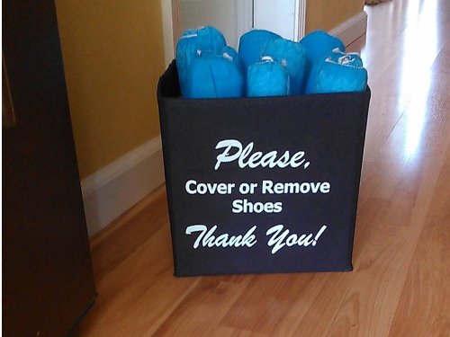 Disposable Shoe Cover Box for Realtors"Blue Bootie Box"- Booties not included