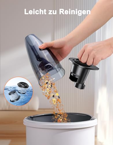 Rolgno Handheld Vacuum Cleaner Battery, [9000Pa & Quick Charging Station] Handheld Vacuum Cleaner Wireless with LED Lights, 2 Washable HEPA Filters, Wet & Dry Car Vacuum Cleaner Hoses, Strong for Home, Office, Car