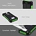 Laniakea 10000mAh Solar Phone Charger, Outdoor Waterproof Solar Power Bank, Dual USB Solar Panel Portable Battery Charger Backup with Led Light for iPhone, iPad, Android, GoPro Camera, Green