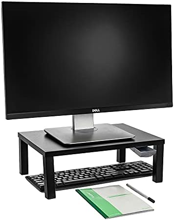 Dvd Riser Alonsoo Monitor Stand Riser Wood Desktop Stand Storage Organizer with ...