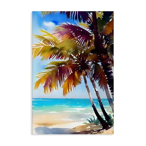Stupell Industries Shady Beach Palm Leaves Canvas Wall Art, design by LSR Desig…