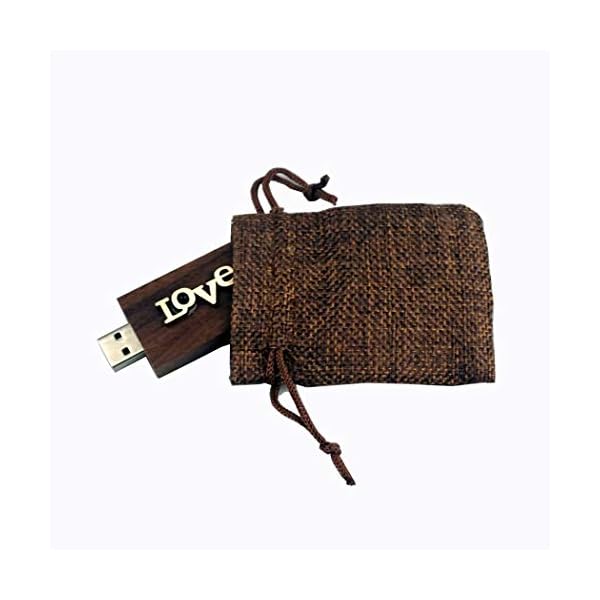 LUCKCRAZY 16 GB Geburtstag Hochzeit Nussbaum USB Flash Drive Geschenk USB 2.0 Thumb USB-Stick aus Holz mit Geschenkbox – Bild 4