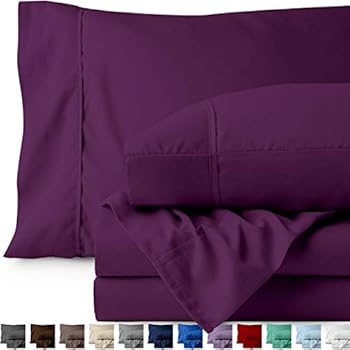 Bare Home Twin XL Sheet Set - College Dorm Size - Premium 1800 Ultra-Soft Microfiber Sheets Twin Extra Long - Double Brushed - Hypoallergenic - Wrinkle Resistant (Twin XL, Plum)