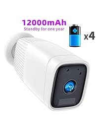 SDETER Cámara de batería inalámbrica, 1080P WiFi IP Seguridad en el Hogar CCTV Sistema Impermeable, Visión Nocturna Detección de Movimiento 12000mAh Batería Recargable Incorporada para Exterior Interior
