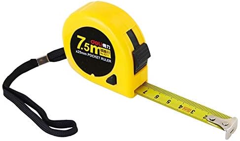 Deli Retractable Ruler Measuring Tape Portable Pull Ruler Mini Tape Measure, Length: 7.5m