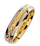 5mm 18K Gold Plated Wedding Ring Grade 5 Titanium Band Comfort Fit