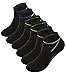 Mens Warm Wool Socks Thick Winter Thermal Stripe Wool Crew Socks 6 or 5 Pairs (MQ03 low cut socks-6 pairs)