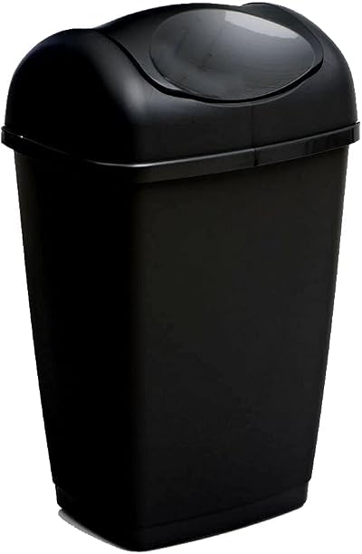 Easy Shopping 50L Swing Top Bin Plastic Waster Rubbish Recycle Bin Black